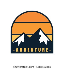simple logo badge mountain design illustration