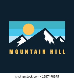 simple logo badge mountain design illustration