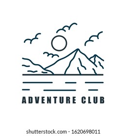 simple logo badge mountain design illustration