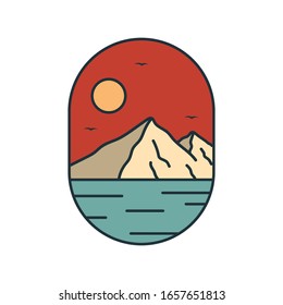 einfaches Logo-Design-Muster für T-Shirt-Ausdrucke, Patches, Embleme, Plakate, Abzeichen und Etiketten und andere Verwendungszwecke