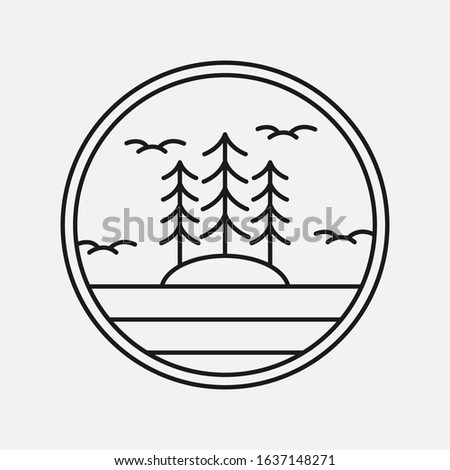 simple logo badge mountain design, for t-shirt prints, patches, emblems, posters, badges and labels and other uses