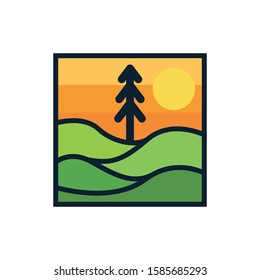 simple logo badge nature design illustration