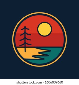 simple logo badge nature design illustration