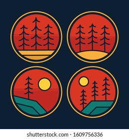 simple logo badge nature design, for t-shirt prints, patches, emblems, posters, badges and labels and other uses