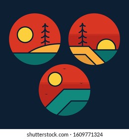 simple logo badge nature design, for t-shirt prints, patches, emblems, posters, badges and labels and other uses