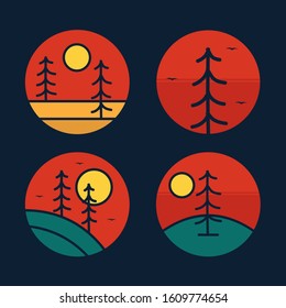 simple logo badge nature design, for t-shirt prints, patches, emblems, posters, badges and labels and other uses