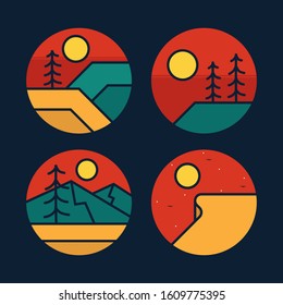 simple logo badge nature design, for t-shirt prints, patches, emblems, posters, badges and labels and other uses