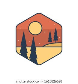 simple logo badge nature design, for t-shirt prints, patches, emblems, posters, badges and labels and other uses