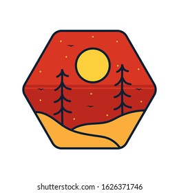 simple logo badge nature design, for t-shirt prints, patches, emblems, posters, badges and labels and other uses