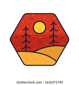 simple logo badge nature design, for t-shirt prints, patches, emblems, posters, badges and labels and other uses