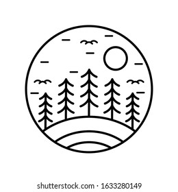 simple logo badge nature design, for t-shirt prints, patches, emblems, posters, badges and labels and other uses