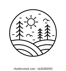 simple logo badge nature design, for t-shirt prints, patches, emblems, posters, badges and labels and other uses