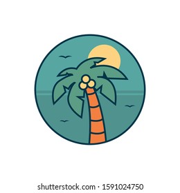 simple logo badge tree design illustration