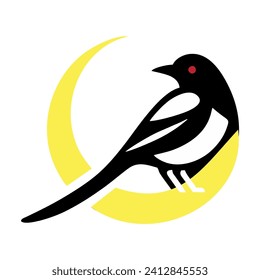 un logotipo sencillo basado en un pájaro magpie