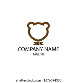 simple logo of a bear's head using a bow tie. Can be used for apparel companies.