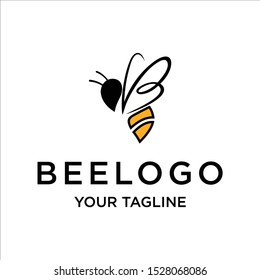 simple logo bee or honey