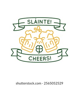 Simple Logo with Beer pint cheers icon. Simple Logo with beer pint icon for social media, app, and web design. Vector illustration