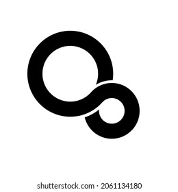 Logo simple de círculo grande y pequeño