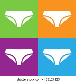 Simple logo of bikini isolated on white background. Flat vector illustration.