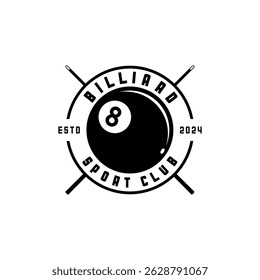 simple logo of billiard ball and stick