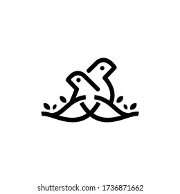 logotipo simple del ave y su nido