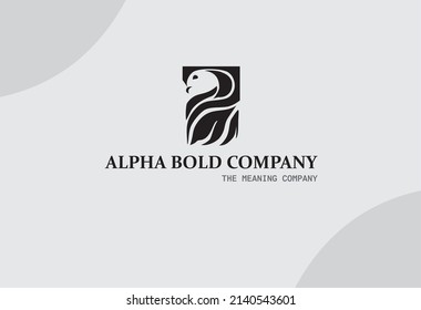 simple logo with bird's head character