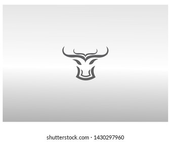 Simple logo black bull head shape
