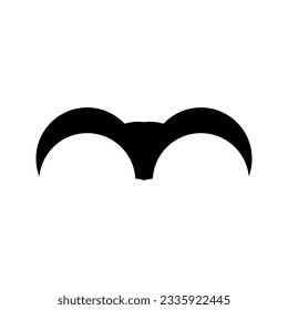 Un simple logo con una cabeza de cabra negra sobre un fondo blanco. Todo el logo está hecho solamente de círculos.