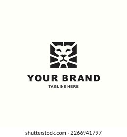 simple logo and black lion suitable for your company