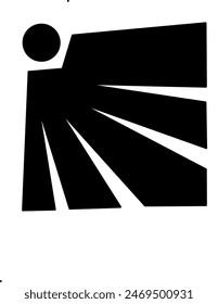 simple logo of black shining sun