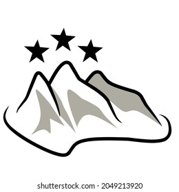 simple logo black and white mountain, mountain vector