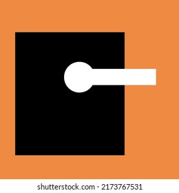 simple logo black and white with orange background