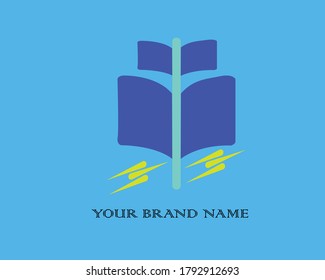 Simple logo in blue, yellow and light blue, suitable for brands and business.