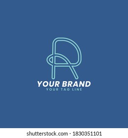 A simple logo for a brand or company in the form of the letter R