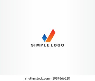 Simple logo brand design concept. Line shape icon identity