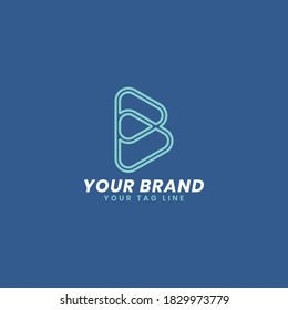 Simple logo for brands or companies, in the shape of the letter B