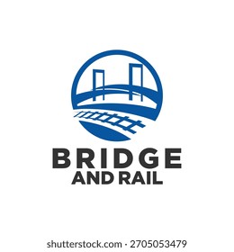 Simple Logo with Bridge and Railroad for Construction Company and Caffee Logo Template 