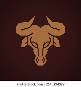 Simple logo of bull head silhouette