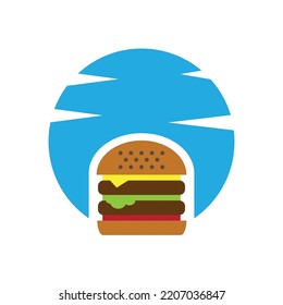 logotipo simple con icono de la hamburguesa