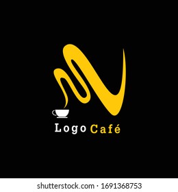 simple logo for cafe with M letter