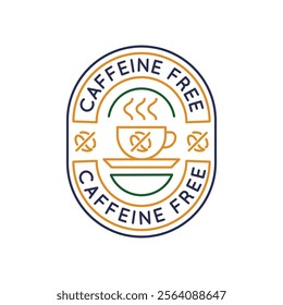 Simple Logo with Caffeine Free icon. Simple Logo with cup icon for social media, app, and web design. Vector illustration.