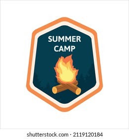 simple logo camping adventure in mountains and nature.