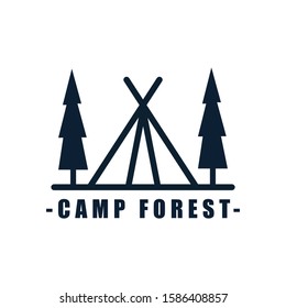 simple logo camping design illustration