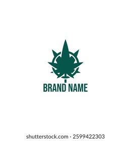 simple logo of cannabis in a green circle