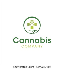 simple logo of cannabis leaf management