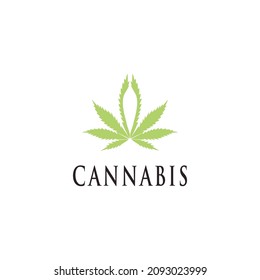 Logo simple de cannabis. Diseño de plantillas de ilustración de vector