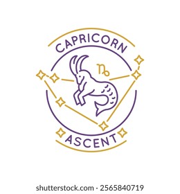 Simple Logo with Capricorn zodiac icon. Simple Logo with Capricorn zodiac icon for social media, app, and web design. Vector illustration.