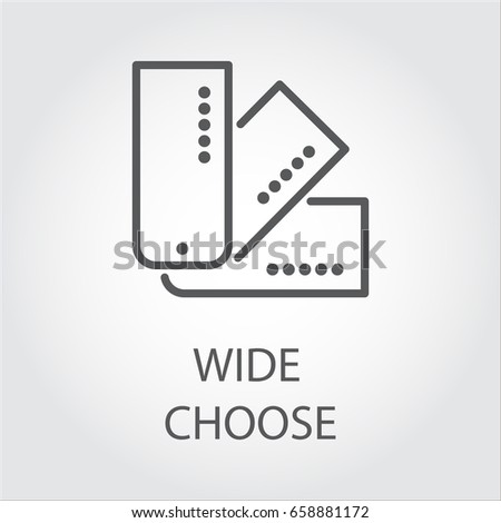Simple logo of cards symbolizing a wide choose. Icon drawing in outline style. Vector illustration