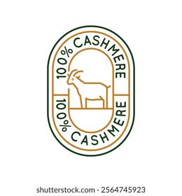 Simple Logo with Cashmere Wool icon. Simple Logo with a goat, symbolizing wool production and pastoral farming. Ideal for agricultural and natural product branding. Vector illustration