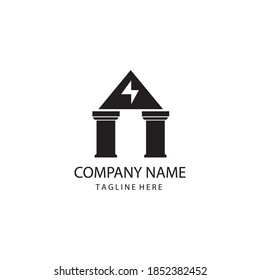 Simple logo castle illustration power black design vector template